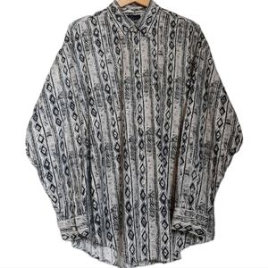 Greg Norman Collection Aztec Print Button Down Casual Shirt SZ XL